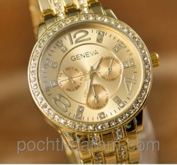 Женские наручные часы Geneva Gold Luxury Svarovski Харьков