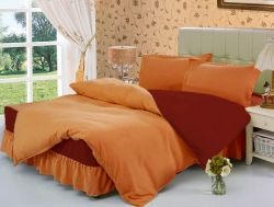Комплект постельного белья с цельной простынью - подзором Медовый + Винный Чернигов