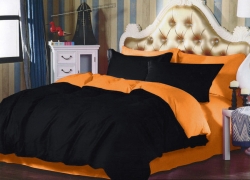 Двухстороннее постельное белье Оранжевый + Черный Чернигов