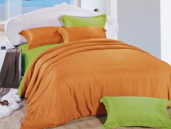 Двухстороннее постельное белье Оранжевый + Салатовый Чернигов