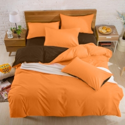 Подростковое двустороннее постельное белье Коричневый + Оранжевый Чернигов