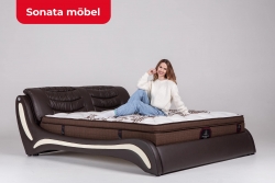 Кожаные кровати 180х200. Двуспальные кровати из кожи Sonata Mobel Киев